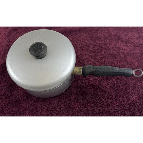 Old 1930's Wear-Ever 752 Heavy Aluminum Antique 7" 2 Qt Stock Pot Saucepan w Lid - Picture 1 of 10